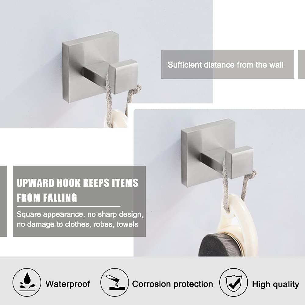 4-Piece Bathroom Hardware Accessories Set, Towel Bar Sets Include Towel Bar Towel Holder Toilet Paper Holder Towel Hook,16 Inch